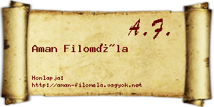 Aman Filoméla névjegykártya